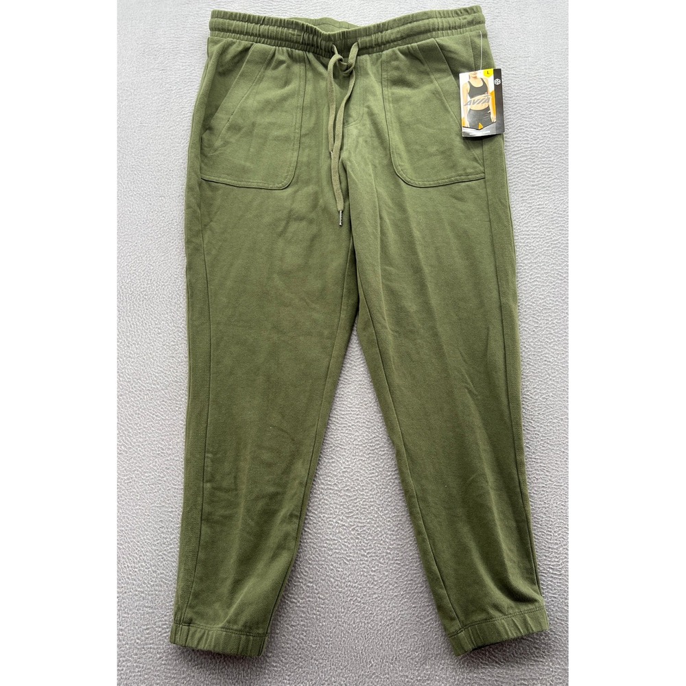 Avia Commuter Pants Sz L Olive Green Joggers NWT Drawstring Pockets Stretch